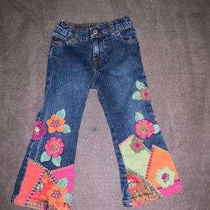 Fun patchwork girls flare jeans